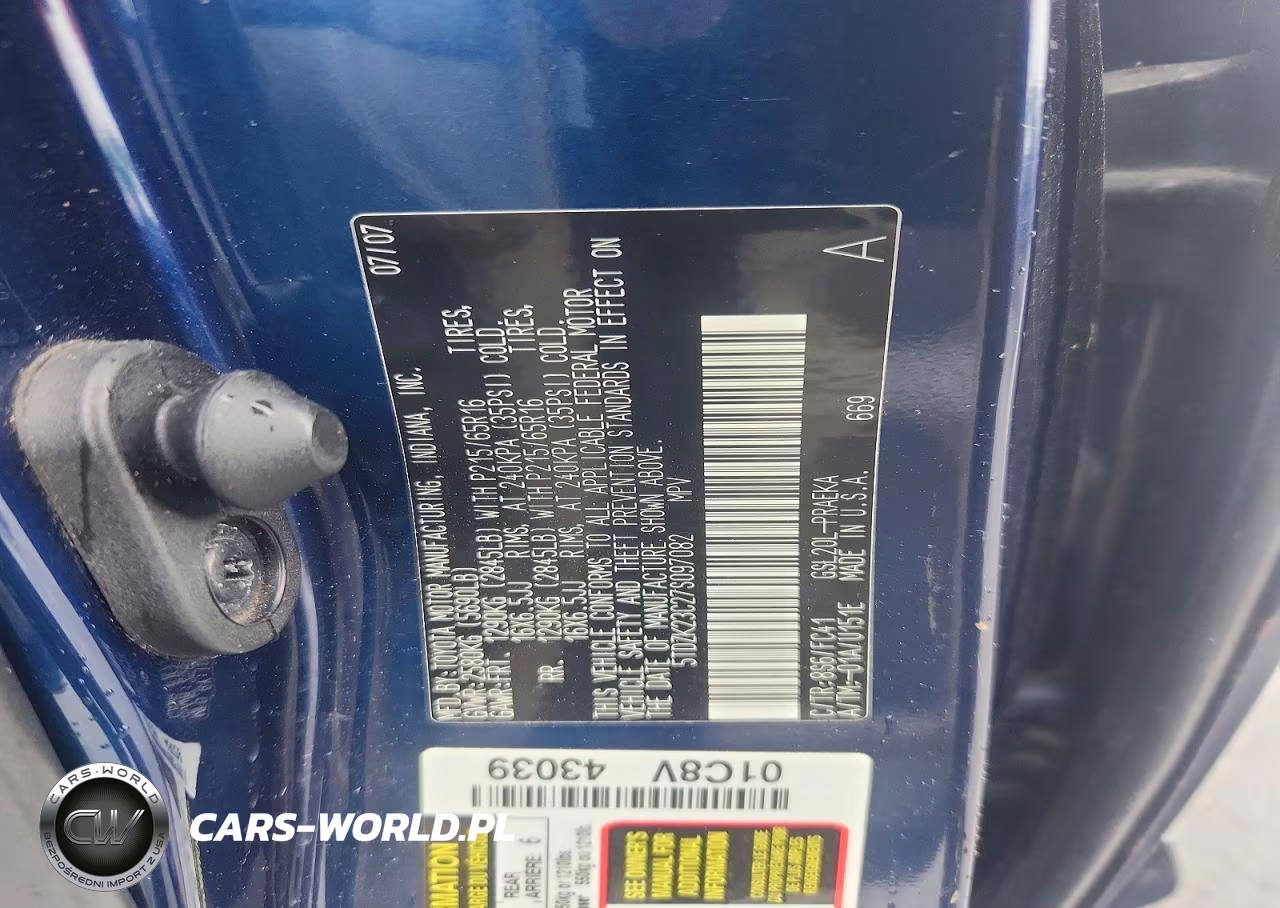 2007 Toyota Sienna Le 8-Passenger VIN:5TDZK23C27S097082 - 12