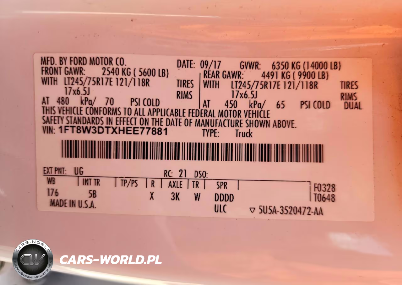 2017 Ford F350 Super Duty VIN:1FT8W3DTXHEE77881 - 12