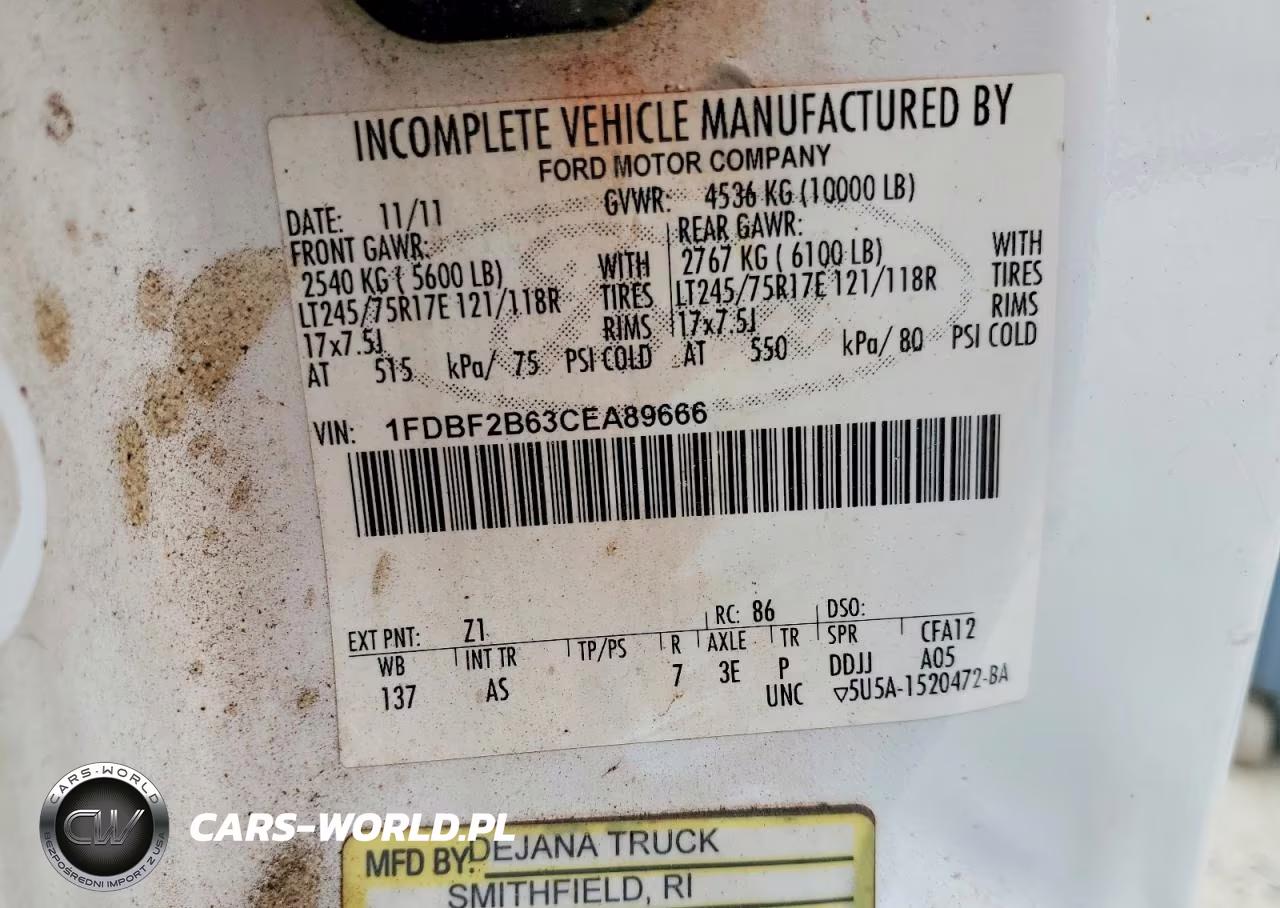 2012 Ford F250 Super Duty VIN:1FDBF2B63CEA89666 - 12