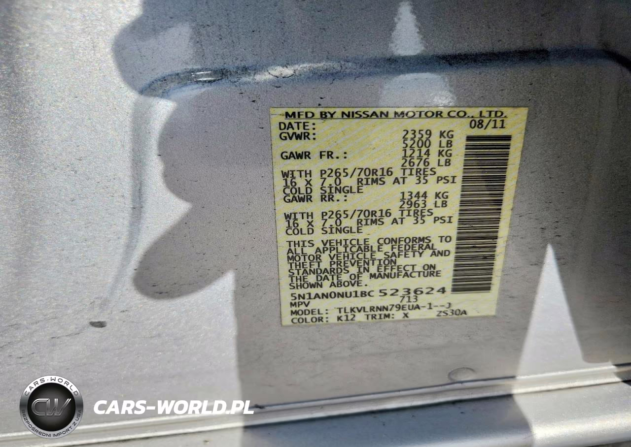 2011 Nissan Xterra X VIN:5N1AN0NU1BC523624 - 12