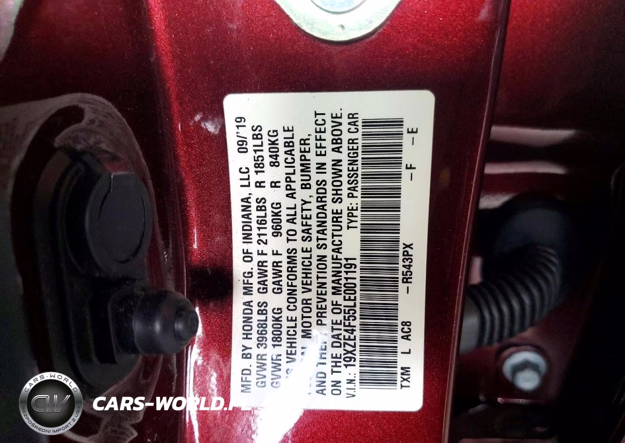 2020 Honda Insight Ex VIN:19XZE4F55LE001191 - 12