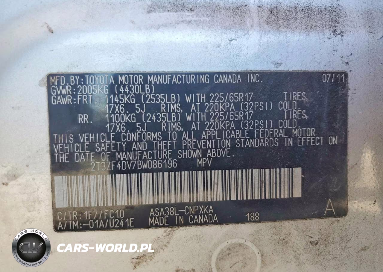 2011 Toyota Rav4 Base VIN:2T3ZF4DV7BW086196 - 13
