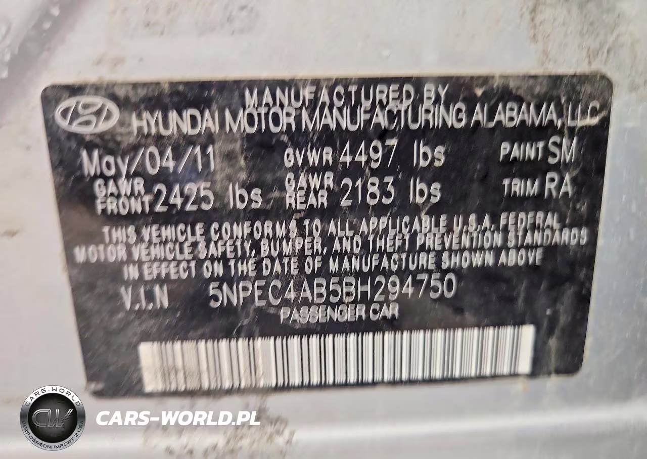 2011 Hyundai Sonata Limited 2.0T VIN:5NPEC4AB5BH294750 - 12
