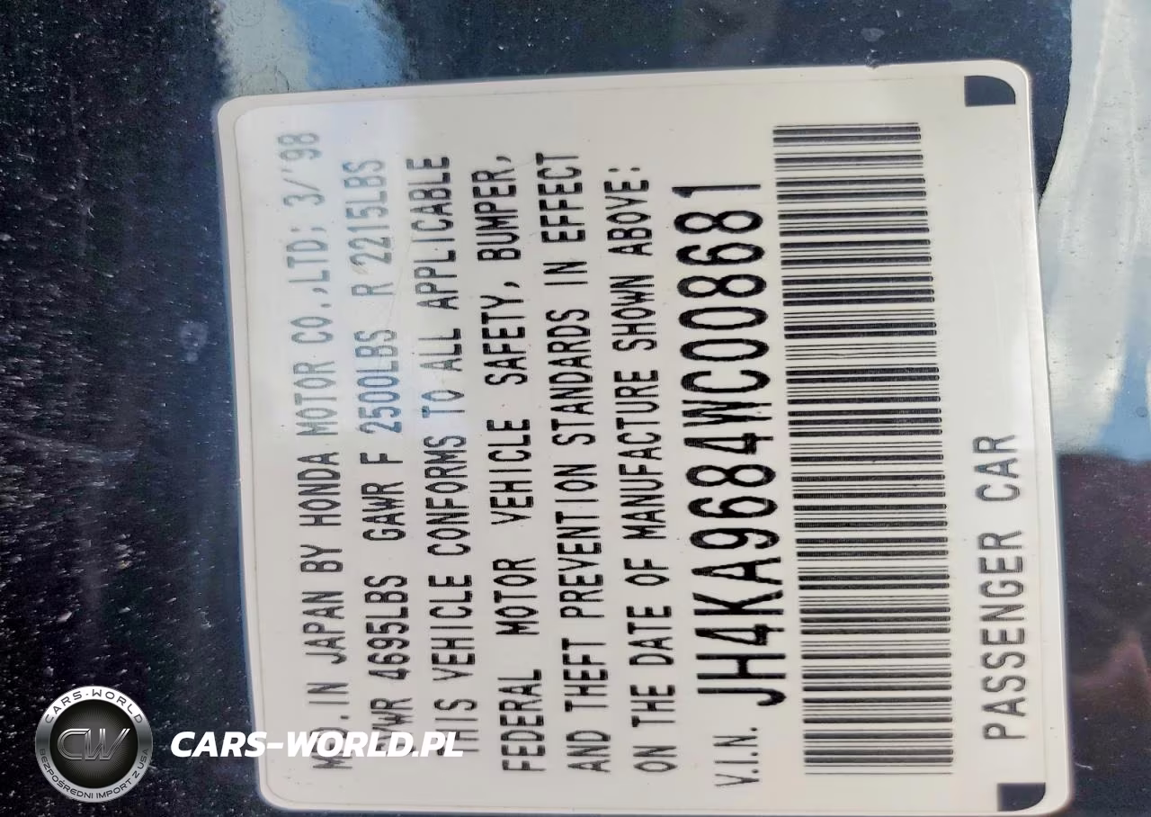 1998 Acura 3.5Rl Se VIN:JH4KA9684WC008681 - 12