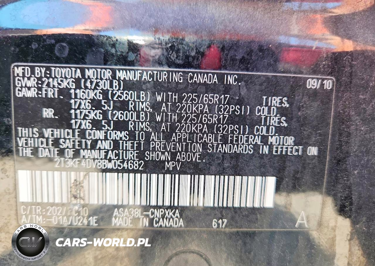 2011 Toyota Rav4 Base VIN:2T3KF4DV8BW054682 - 13