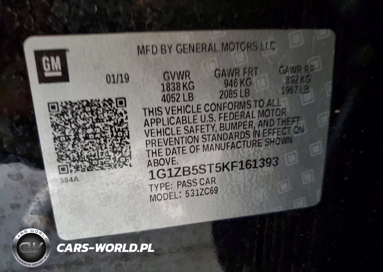 2019 Chevrolet Malibu Ls VIN:1G1ZB5ST5KF161393 - 12