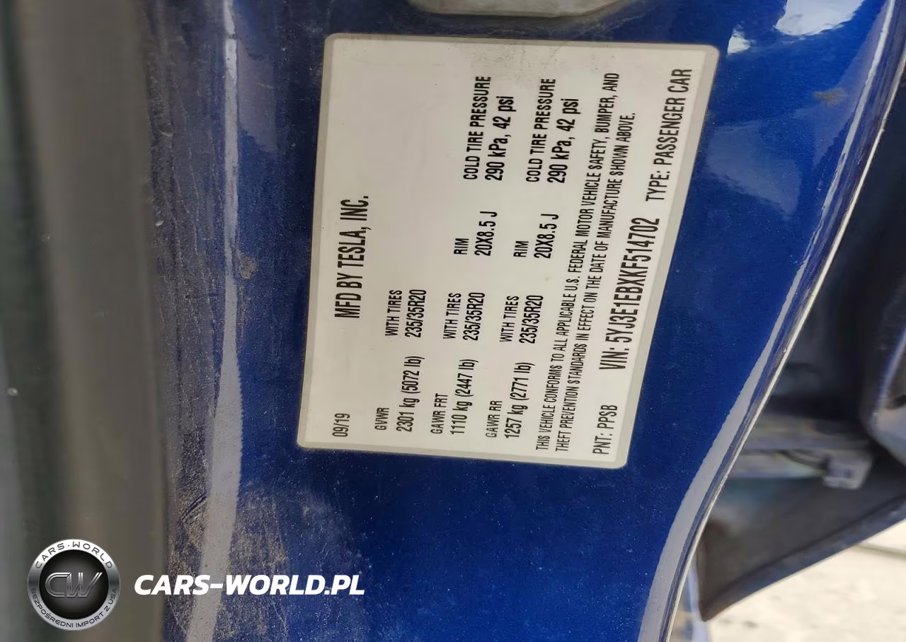 2019 Tesla Model 3 VIN:5YJ3E1EBXKF514702 - 12