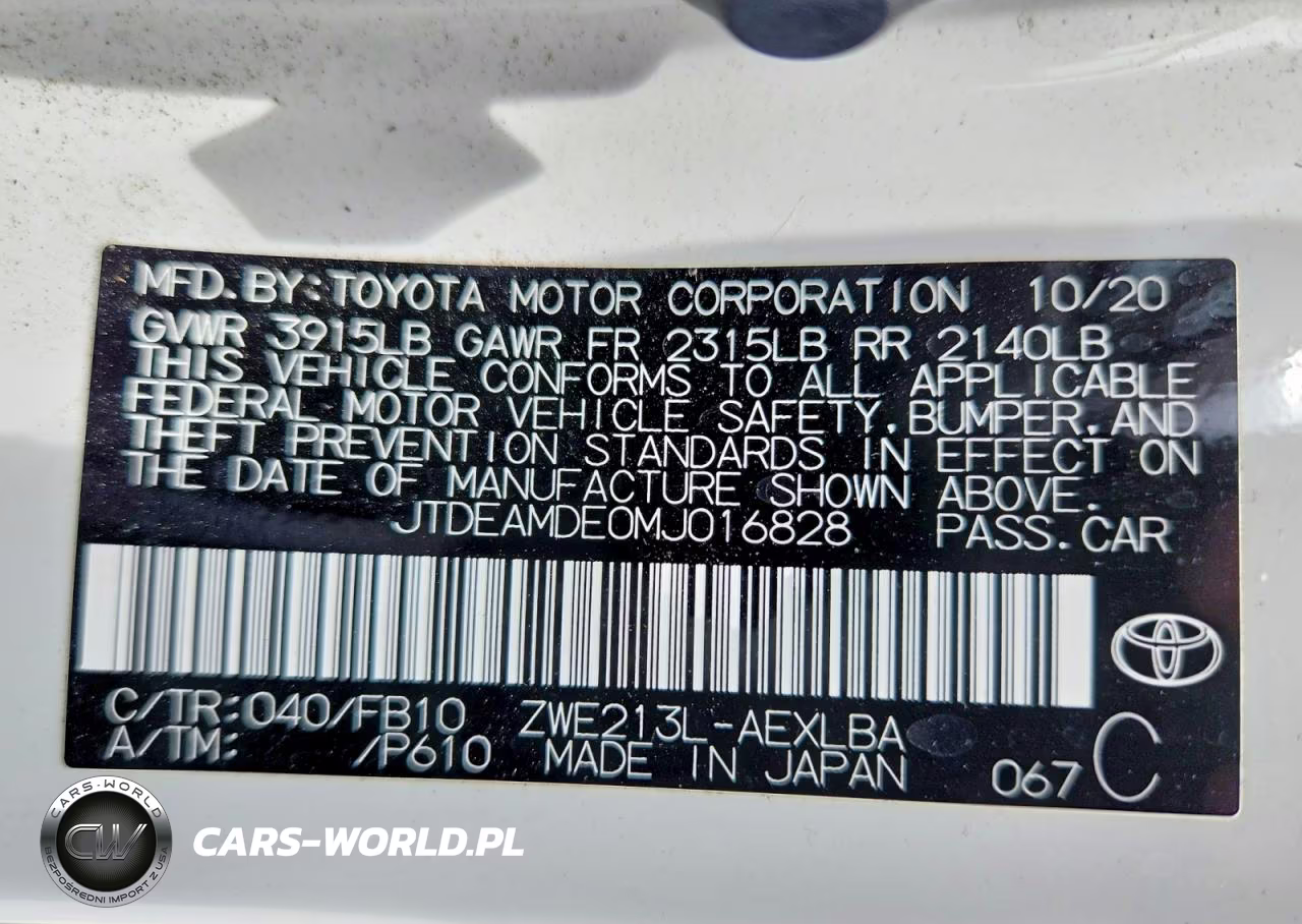 2021 Toyota Corolla Le VIN:JTDEAMDE0MJ016828 - 12