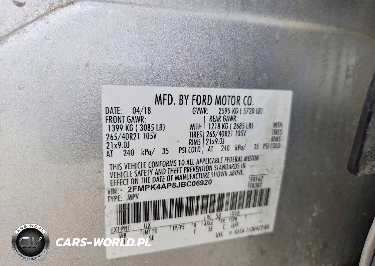 2018 Ford Edge Sport VIN:2FMPK4AP8JBC06920 - 13