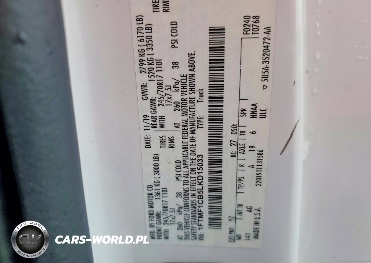 2020 Ford F150 VIN:1FTMF1CB5LKD15033 - 12