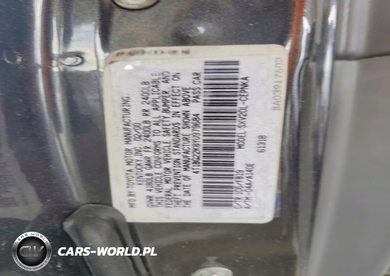 2000 Toyota Camry VIN:4T1BG22K8YU979684 - 12