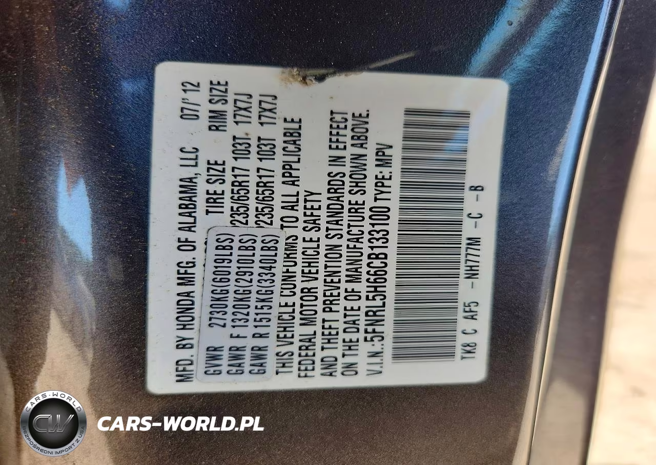 2012 Honda Odyssey Exl VIN:5FNRL5H66CB133100 - 13