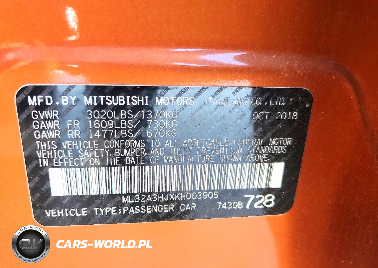 2019 Mitsubishi Mirage Es-Rf VIN:ML32A3HJXKH003905 - 12