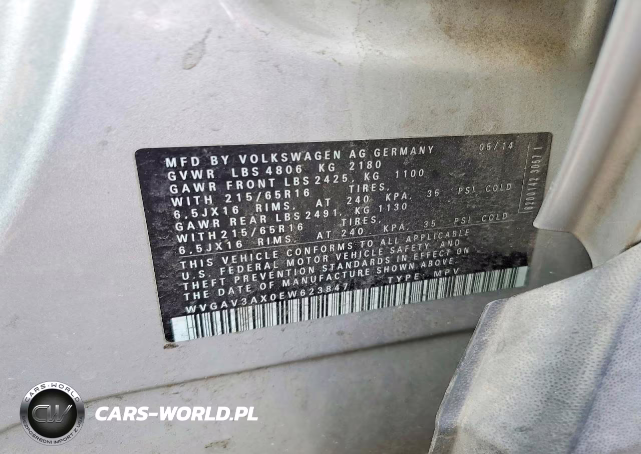 2014 Volkswagen Tiguan S VIN:WVGAV3AX0EW623847 - 12