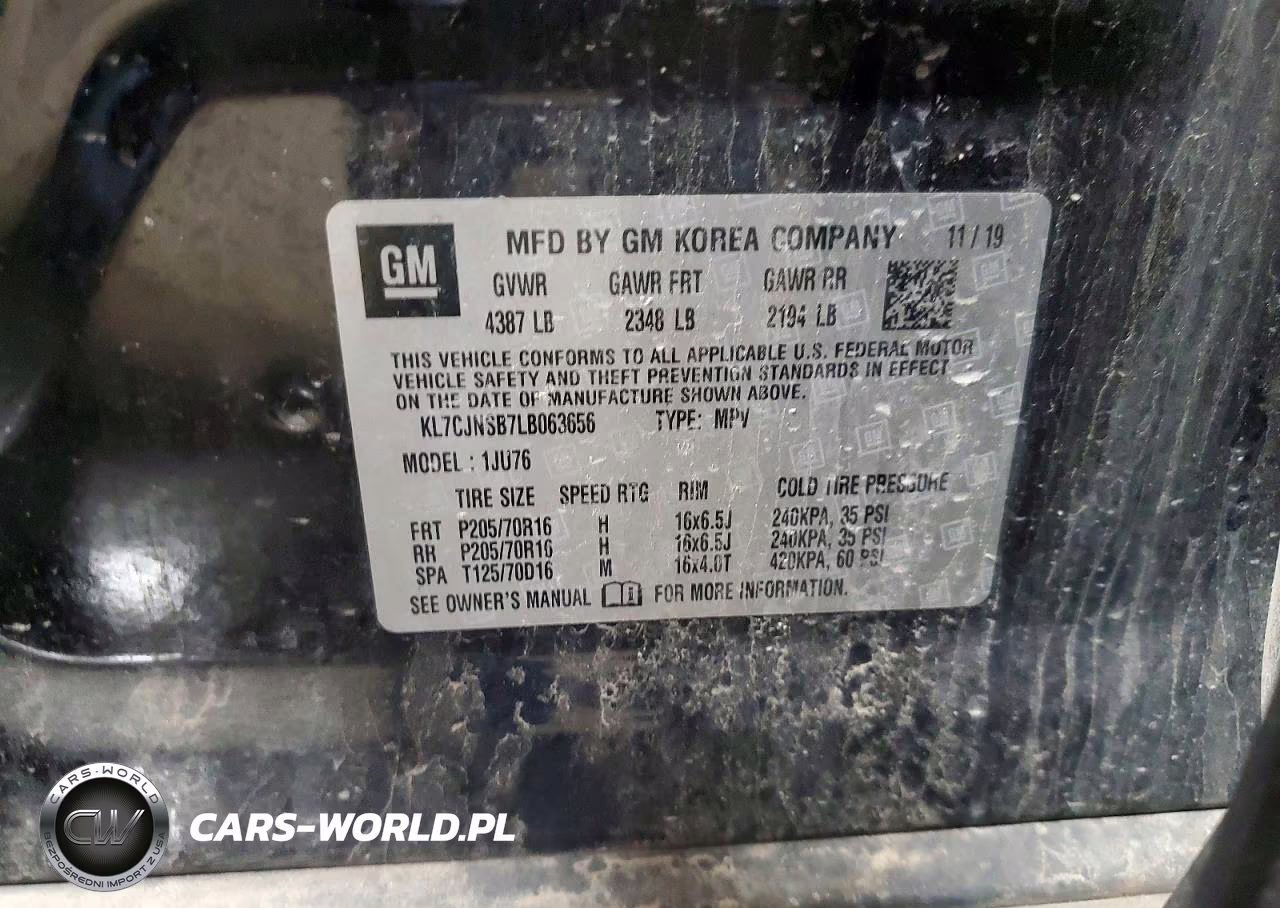 2020 Chevrolet Trax Ls VIN:KL7CJNSB7LB063656 - 13