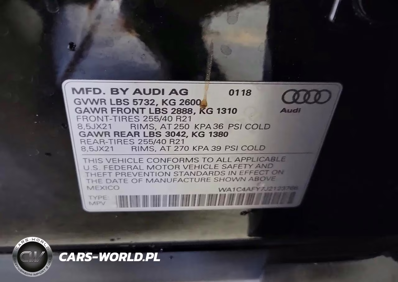 2018 Audi Sq5 Prestige VIN:WA1C4AFY7J2123766 - 10