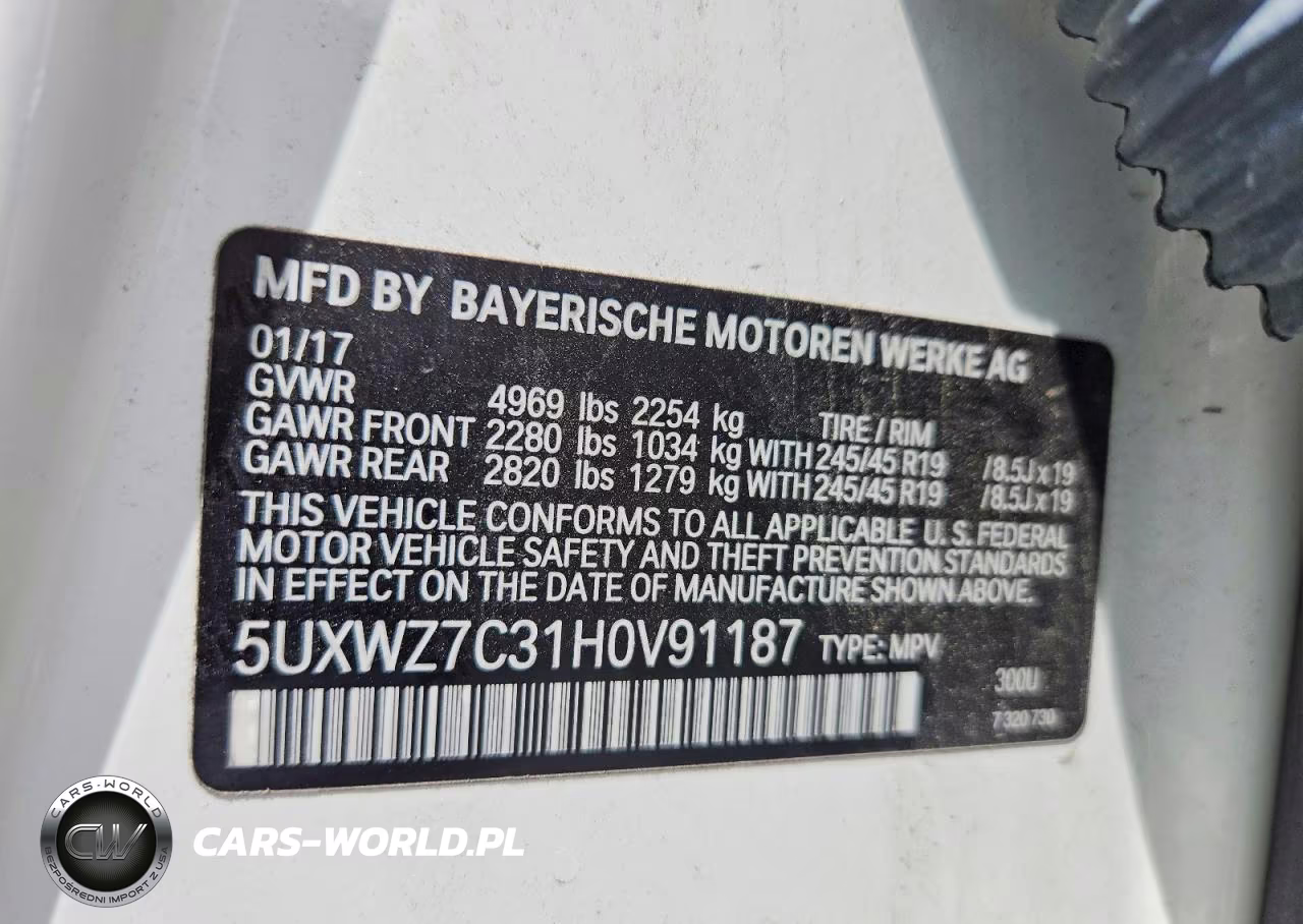 2017 BMW X3 Sdrive28I VIN:5UXWZ7C31H0V91187 - 13