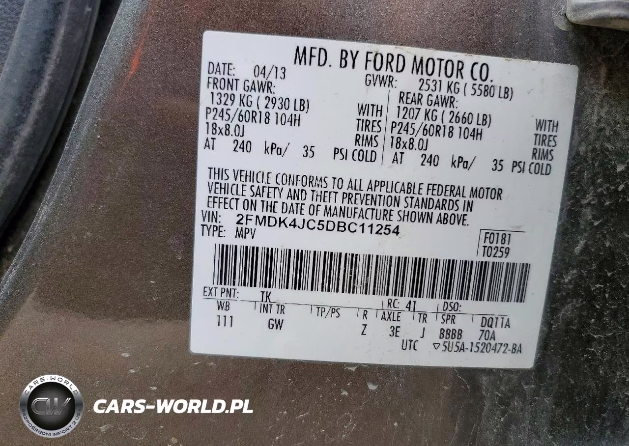 2013 Ford Edge Sel VIN:2FMDK4JC5DBC11254 - 13