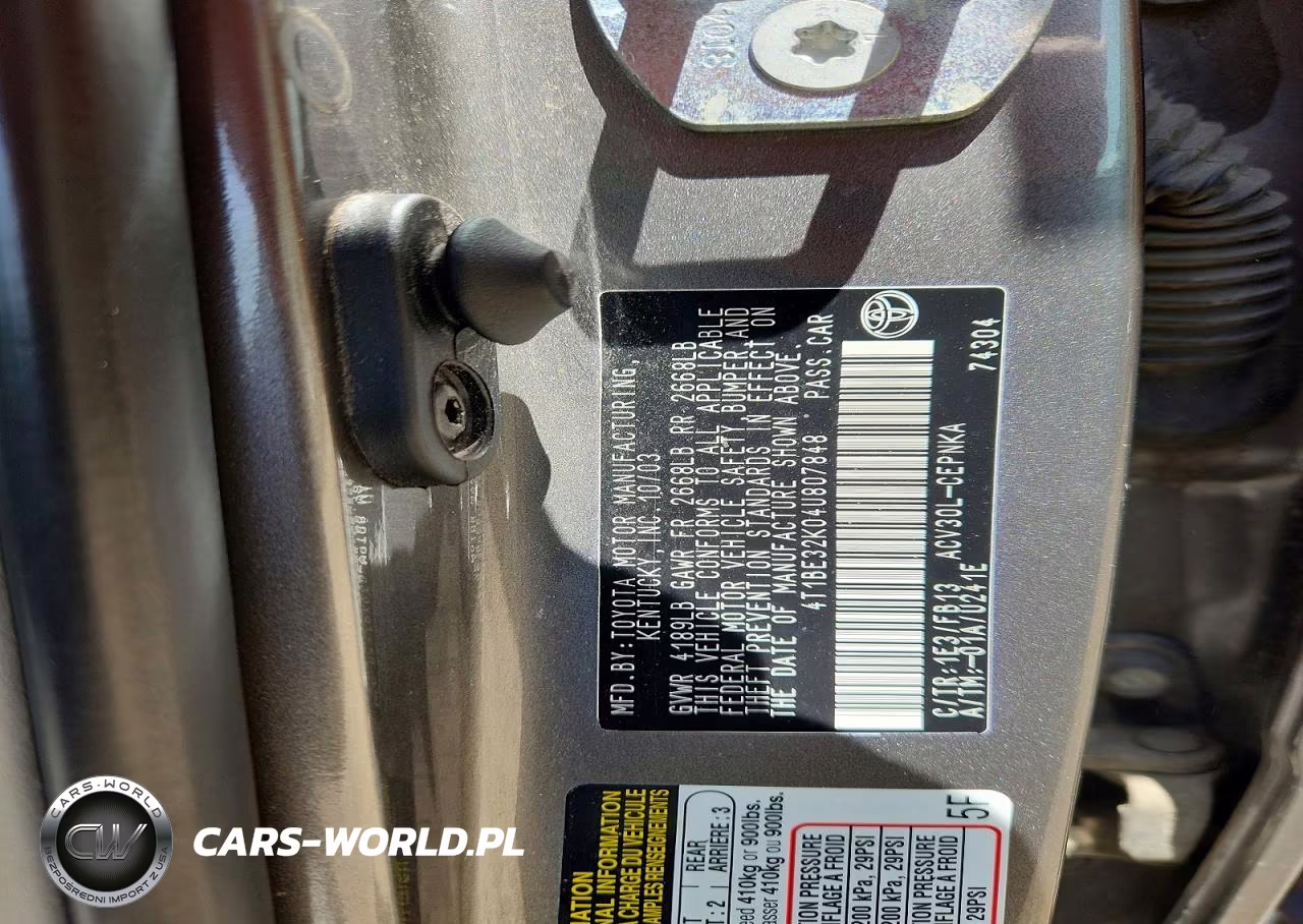 2004 Toyota Camry Le VIN:4T1BE32K04U807848 - 12