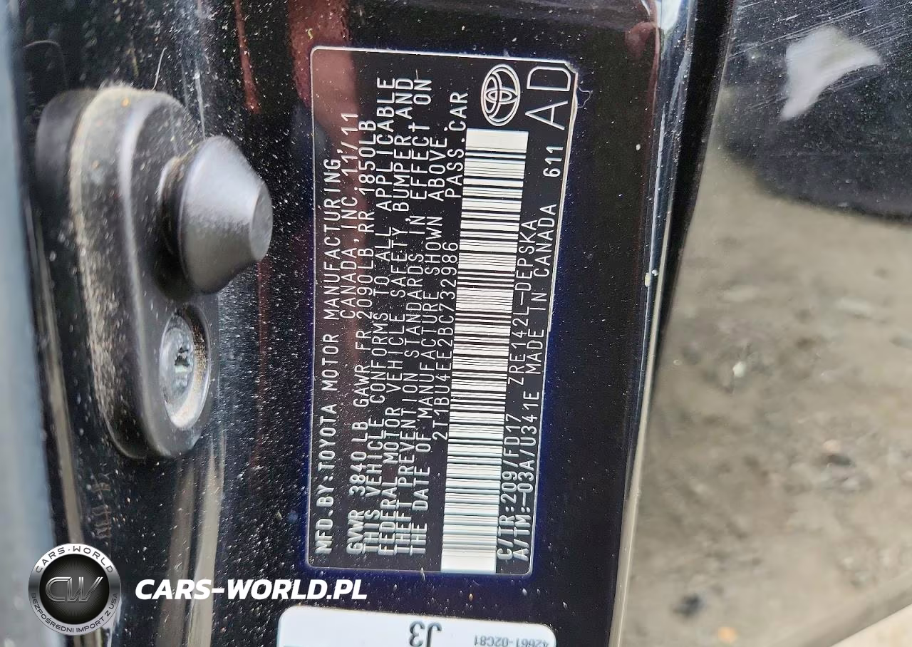 2011 Toyota Corolla S VIN:2T1BU4EE2BC732986 - 12