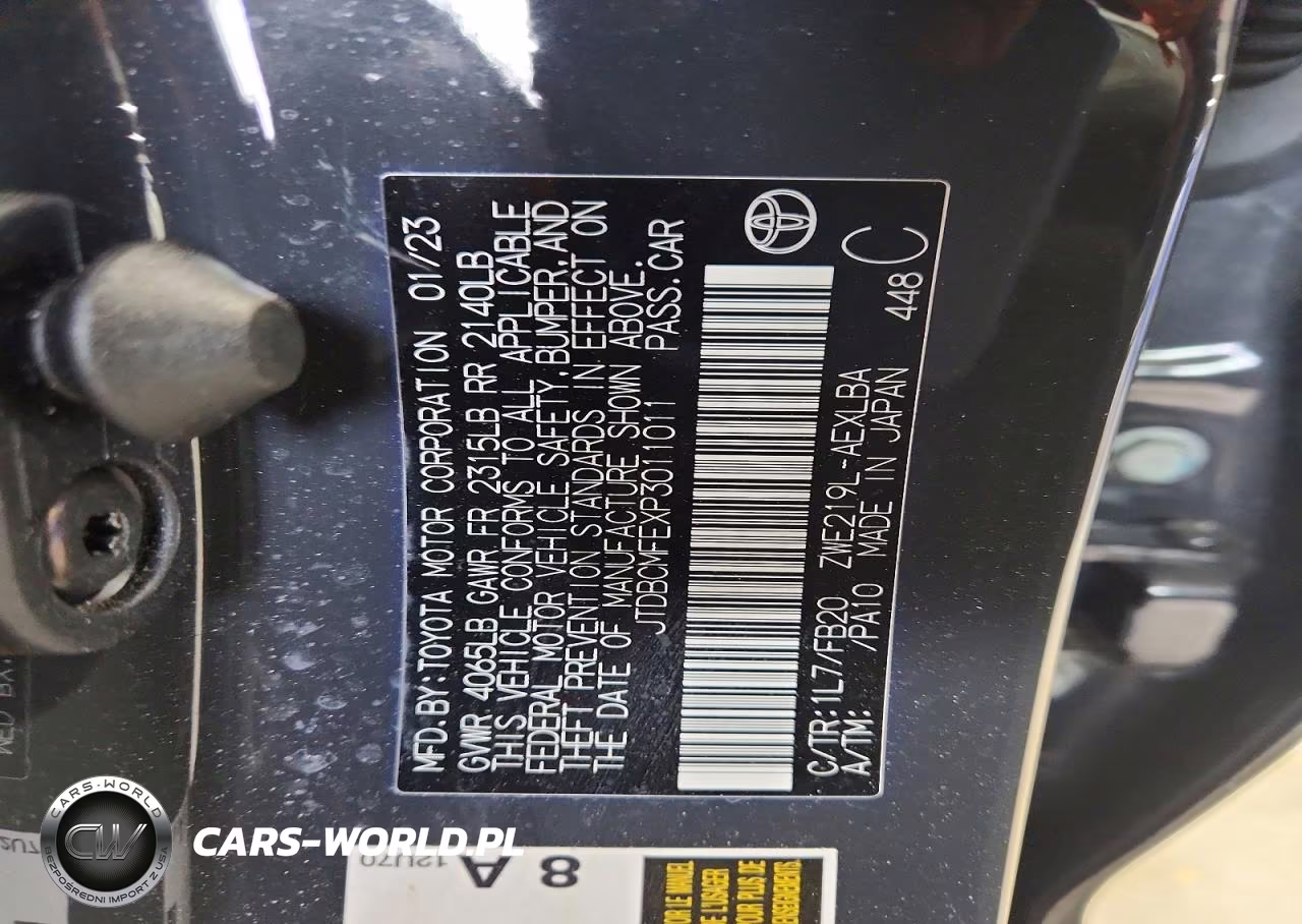 2023 Toyota Corolla Hybrid Le VIN:JTDBCMFEXP3011011 - 13