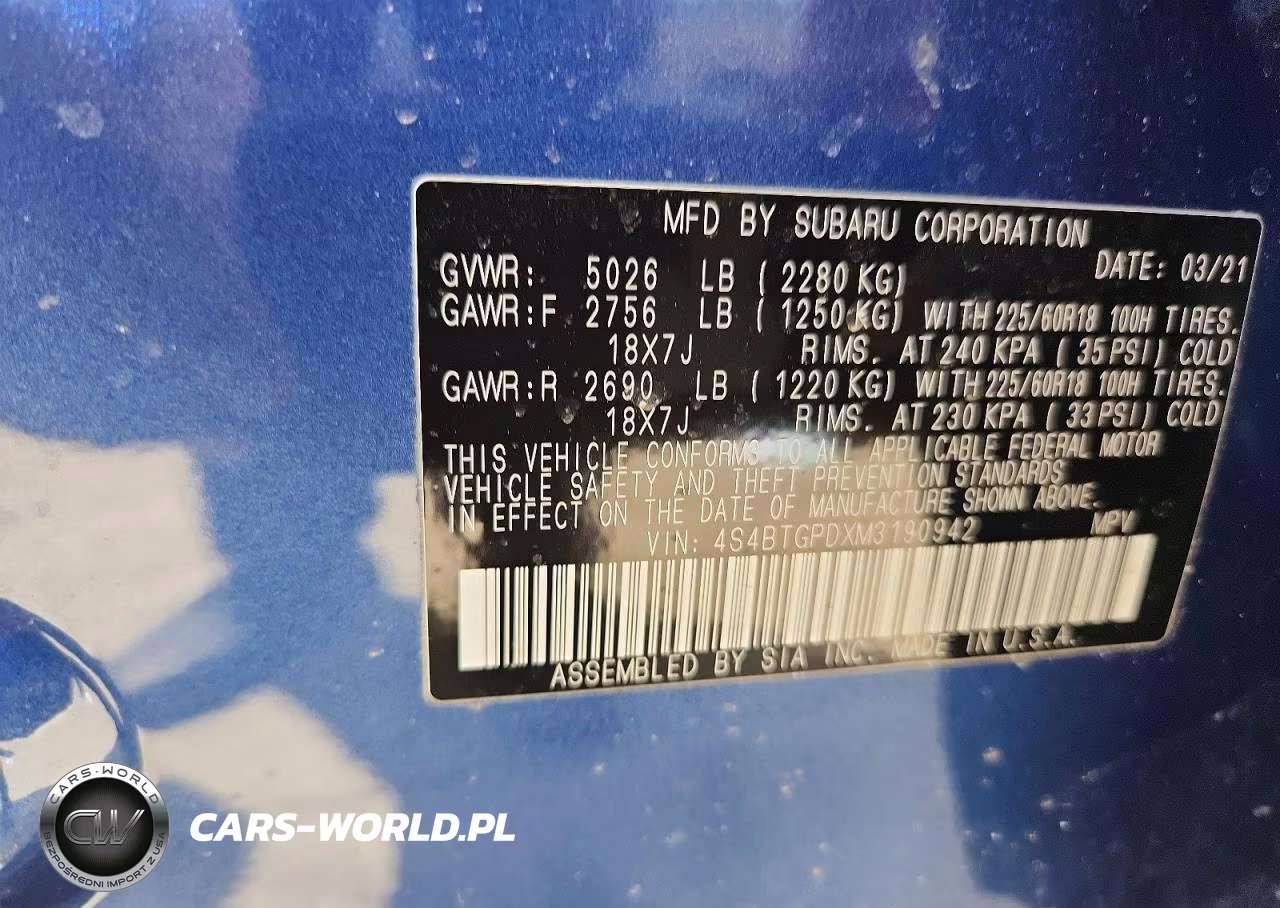 2021 Subaru Outback Touring VIN:4S4BTGPDXM3190942 - 13
