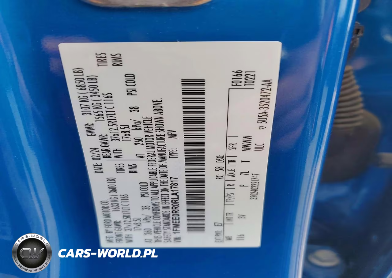 2024 Ford Bronco Raptor VIN:1FMEE0RR0RLA17817 - 14