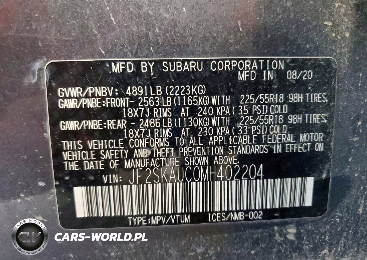 2021 Subaru Forester Limited VIN:JF2SKAUC0MH402204 - 13