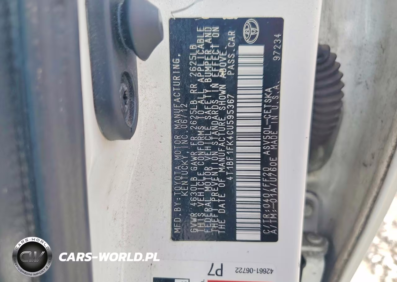 2012 Toyota Camry Se VIN:4T1BF1FK4CU595367 - 13