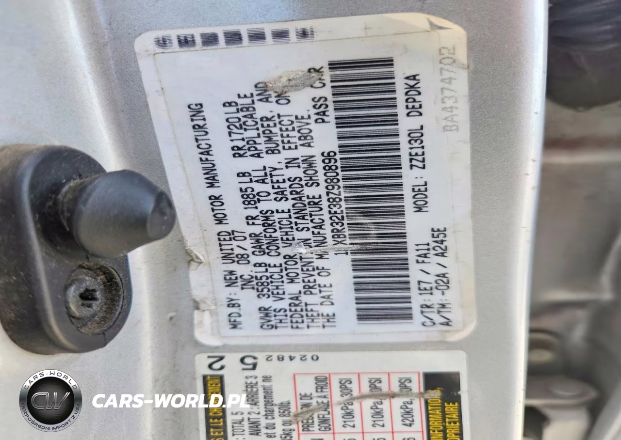 2008 Toyota Corolla Ce VIN:1NXBR32E38Z980896 - 12