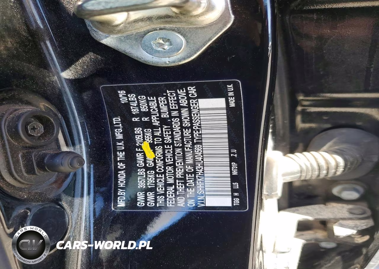 2017 Honda Civic Sport VIN:SHHFK7H43HU404569 - 12