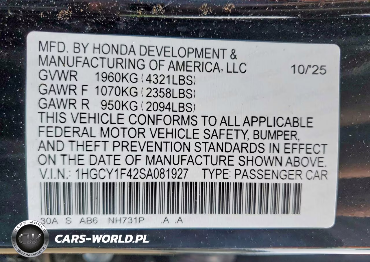 2025 Honda Accord Se VIN:1HGCY1F42SA081927 - 12