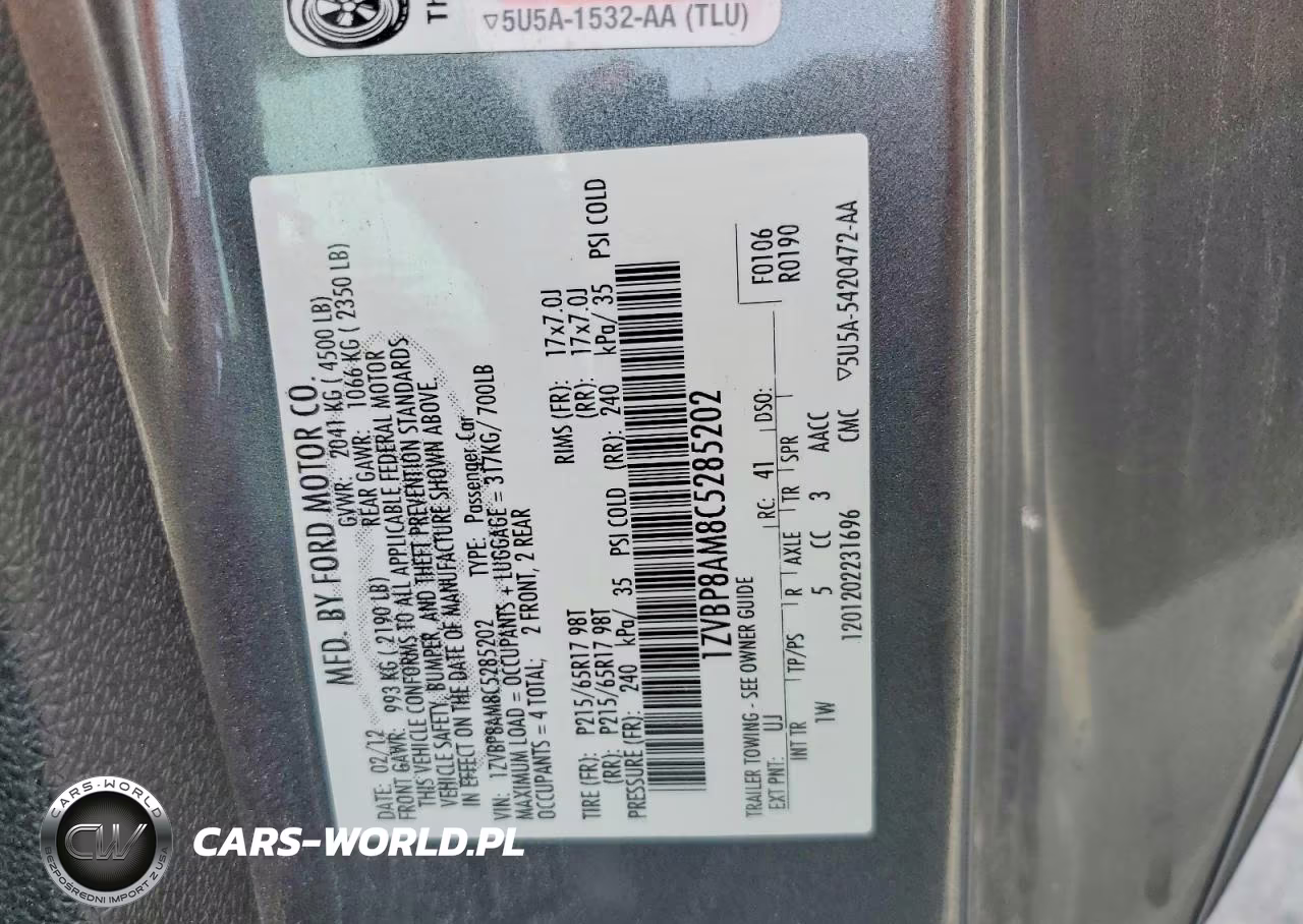 2012 Ford Mustang VIN:1ZVBP8AM8C5285202 - 12