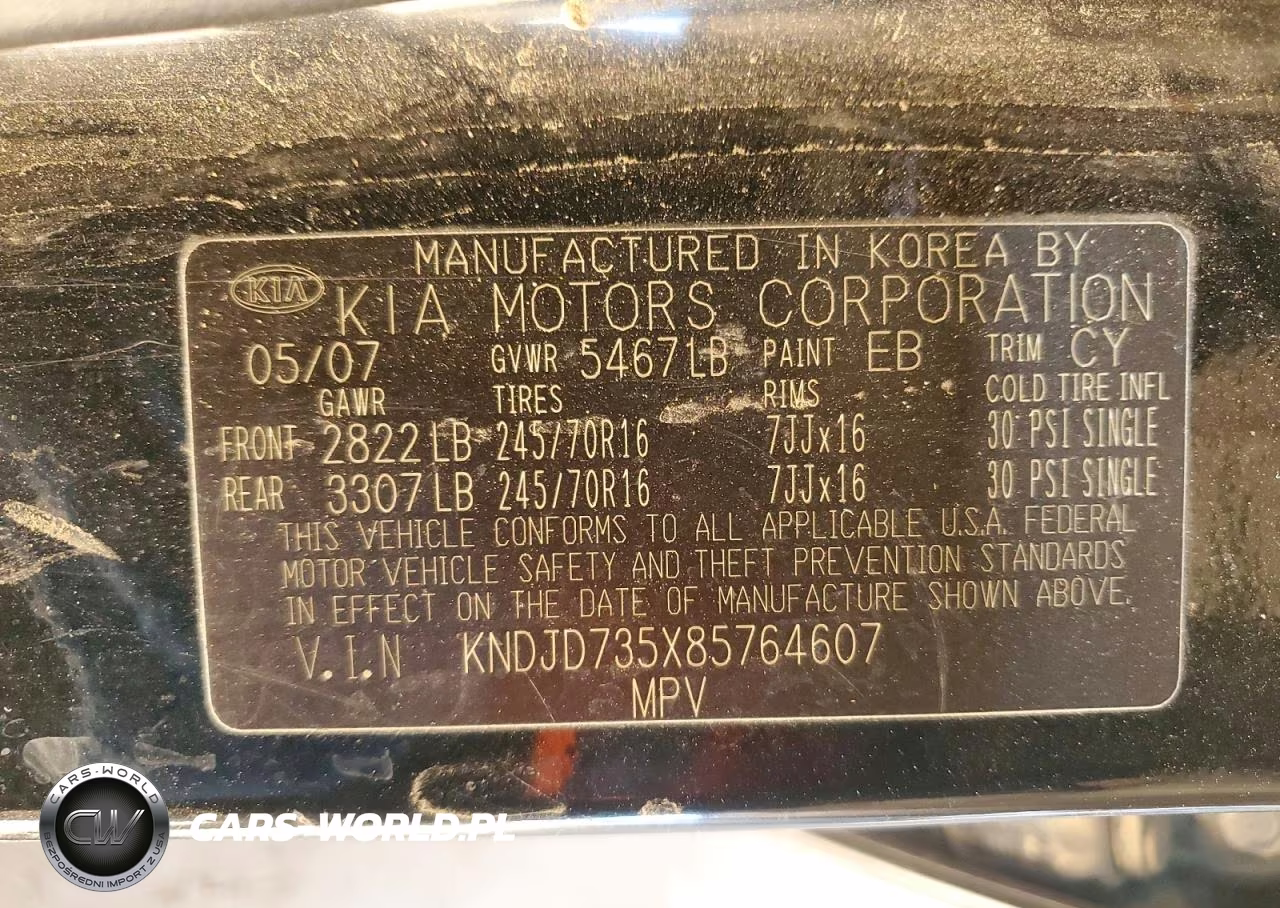 2008 Kia Sorento Base VIN:KNDJD735X85764607 - 12