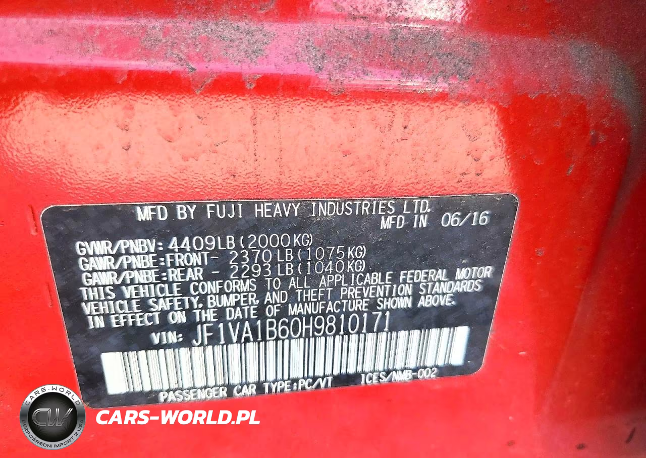 2017 Subaru Wrx VIN:JF1VA1B60H9810171 - 12