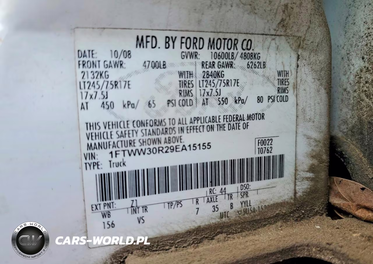 2009 Ford F350 Super Duty VIN:1FTWW30R29EA15155 - 12