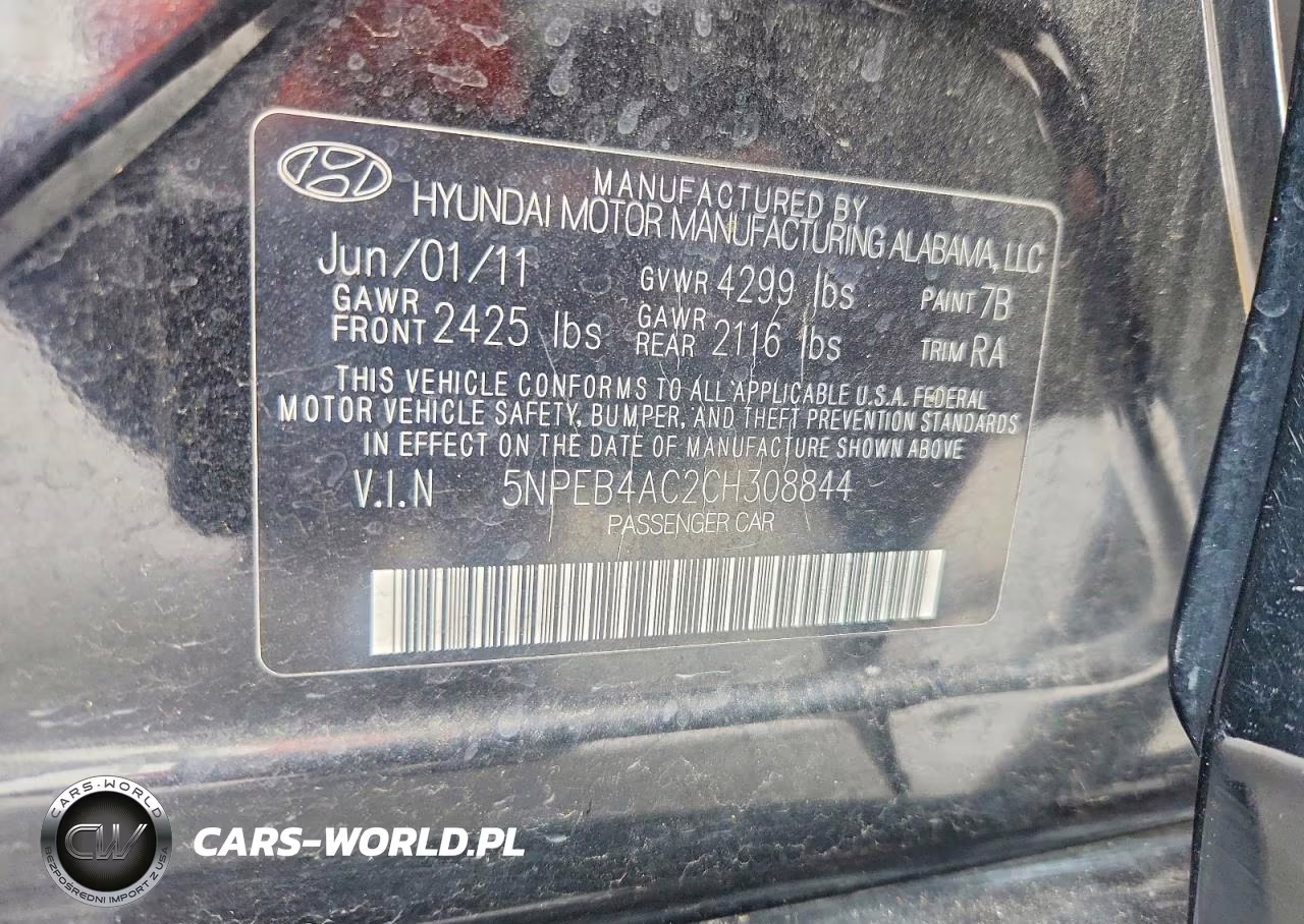 2012 Hyundai Sonata Gls VIN:5NPEB4AC2CH308844 - 13