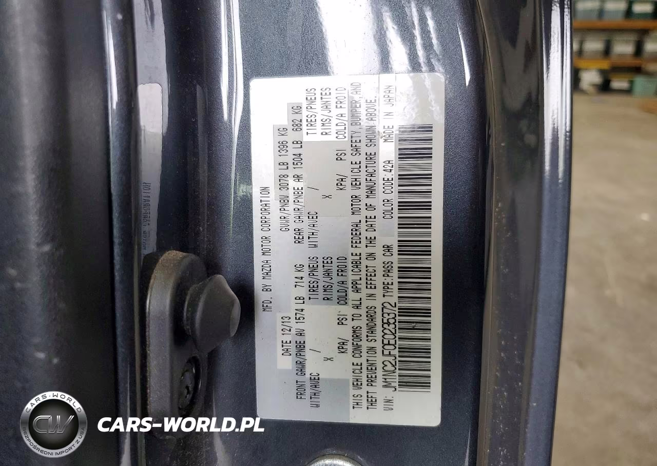2014 Mazda Mx-5 Miata Sport VIN:JM1NC2JF0E0235372 - 12