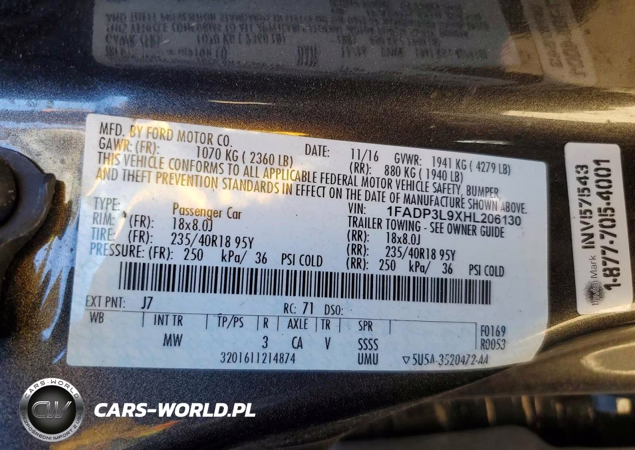 2017 Ford Focus St VIN:1FADP3L9XHL206130 - 12