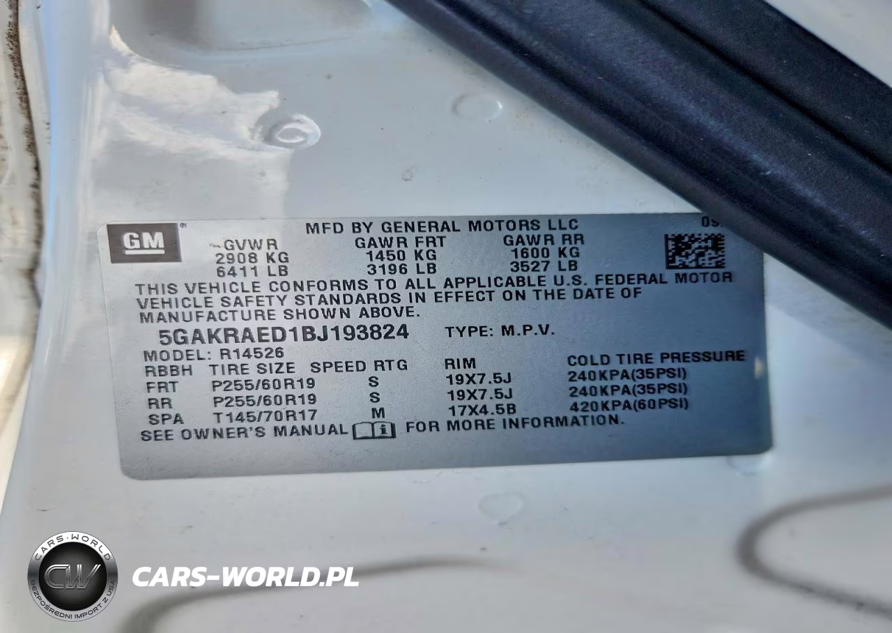 2011 Buick Enclave Cx VIN:5GAKRAED1BJ193824 - 13