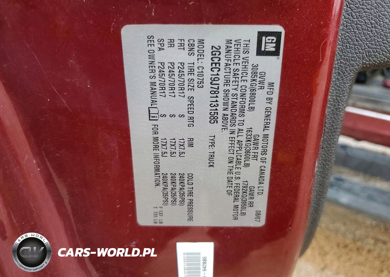 2008 Chevrolet Silverado C1500 VIN:2GCEC19J781131585 - 12