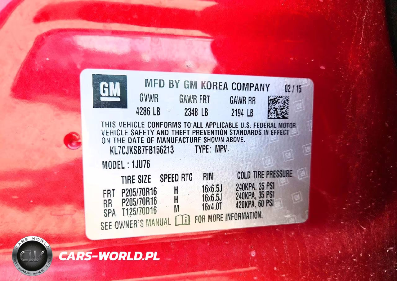 2015 Chevrolet Trax Ls VIN:KL7CJKSB7FB156213 - 13