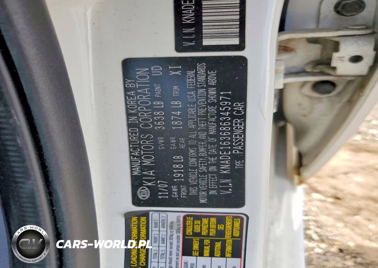 2008 Kia Rio 5 Sx VIN:KNADE163686345971 - 12