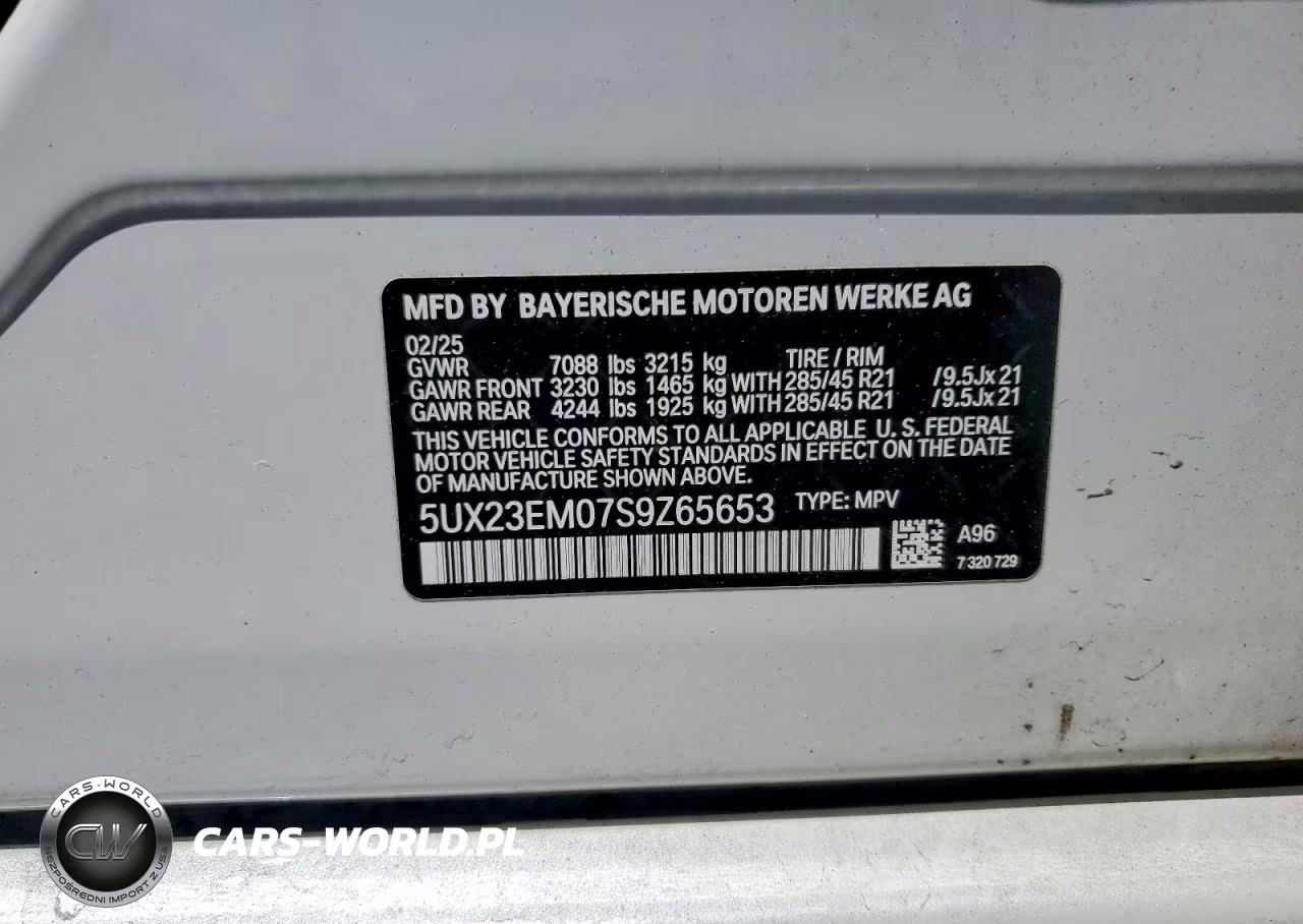 2025 BMW X7 xDrive40I VIN:5UX23EM07S9Z65653 - 14