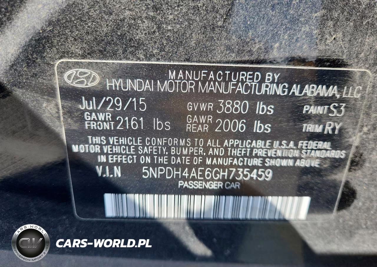 2016 Hyundai Elantra Se VIN:5NPDH4AE6GH735459 - 12
