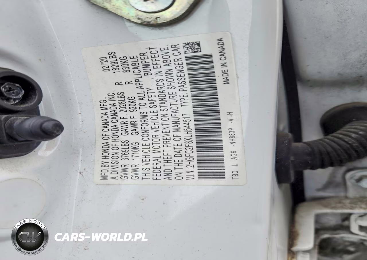 2020 Honda Civic Sport VIN:2HGFC2F8XLH544517 - 12