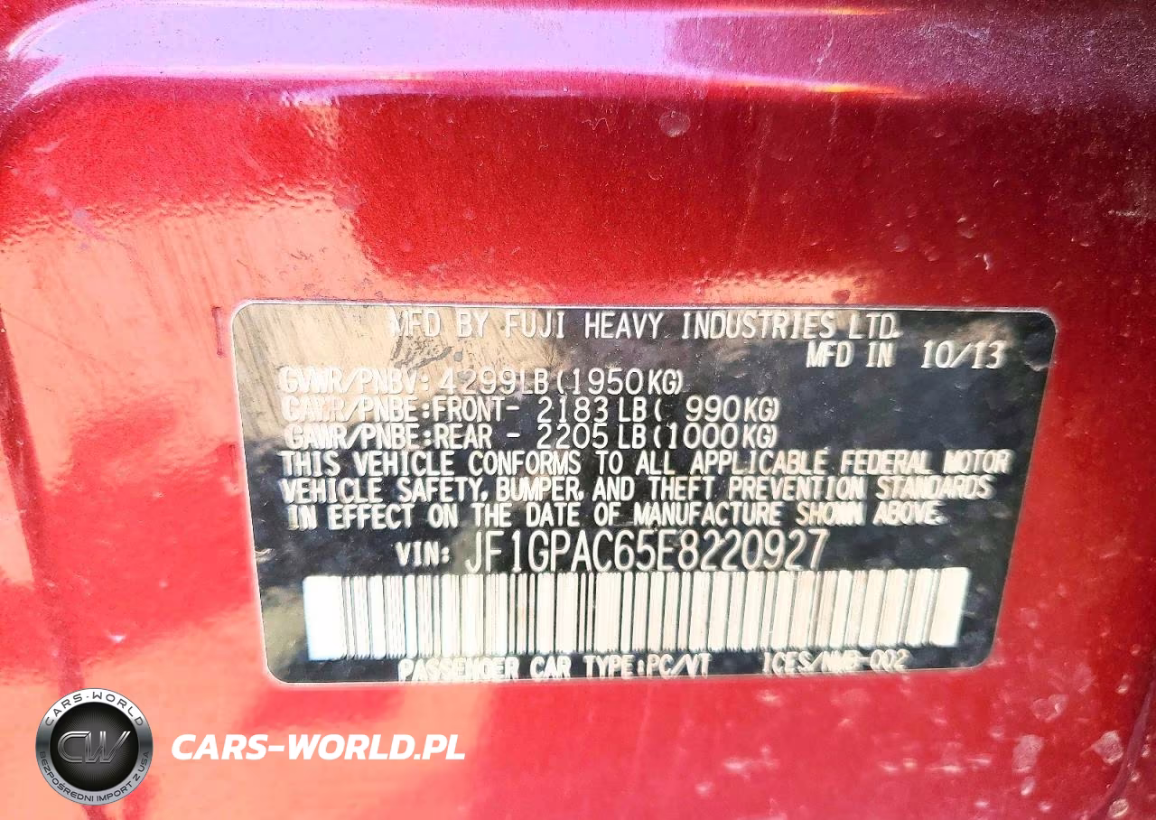 2014 Subaru Impreza Premium VIN:JF1GPAC65E8220927 - 12