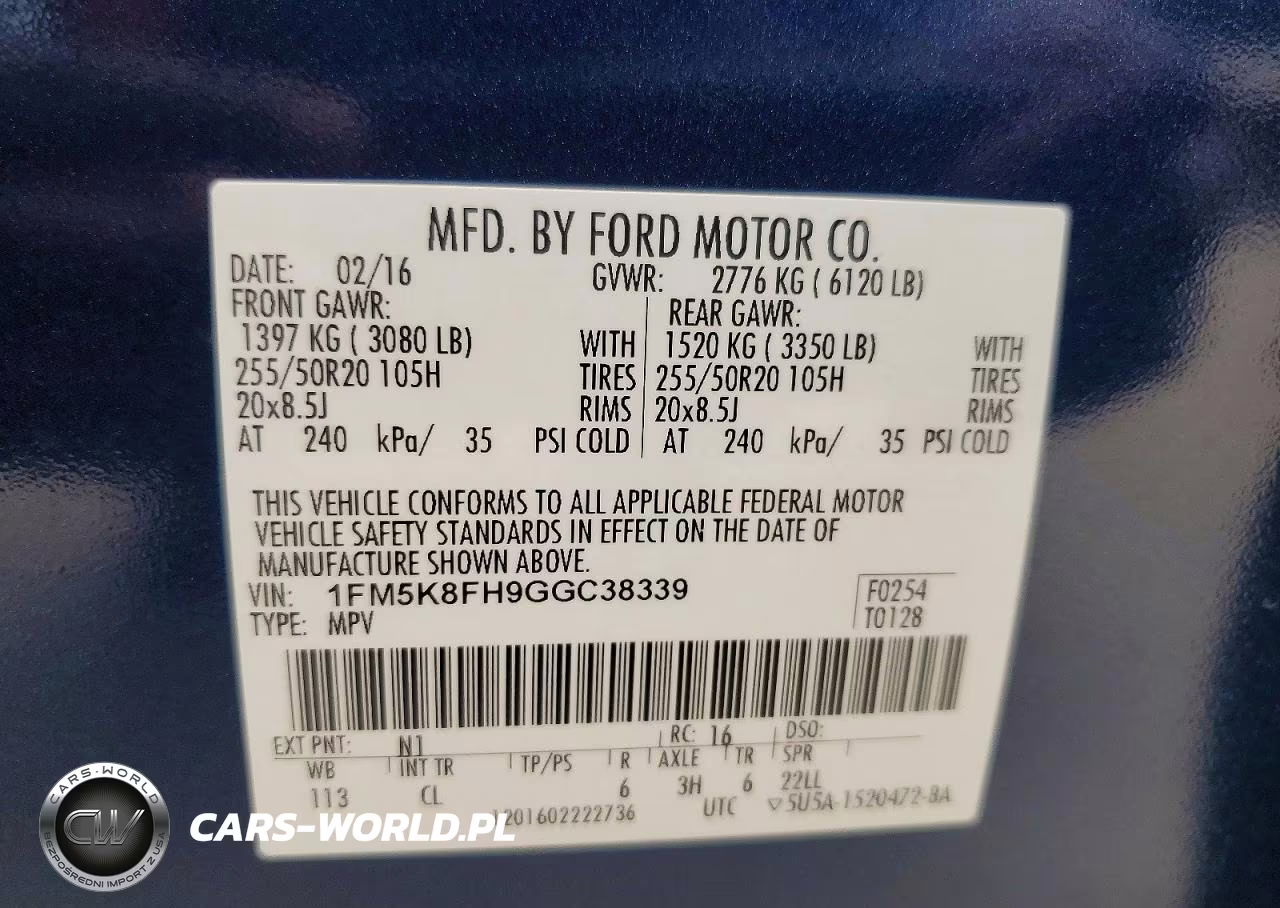 2016 Ford Explorer Limited VIN:1FM5K8FH9GGC38339 - 14