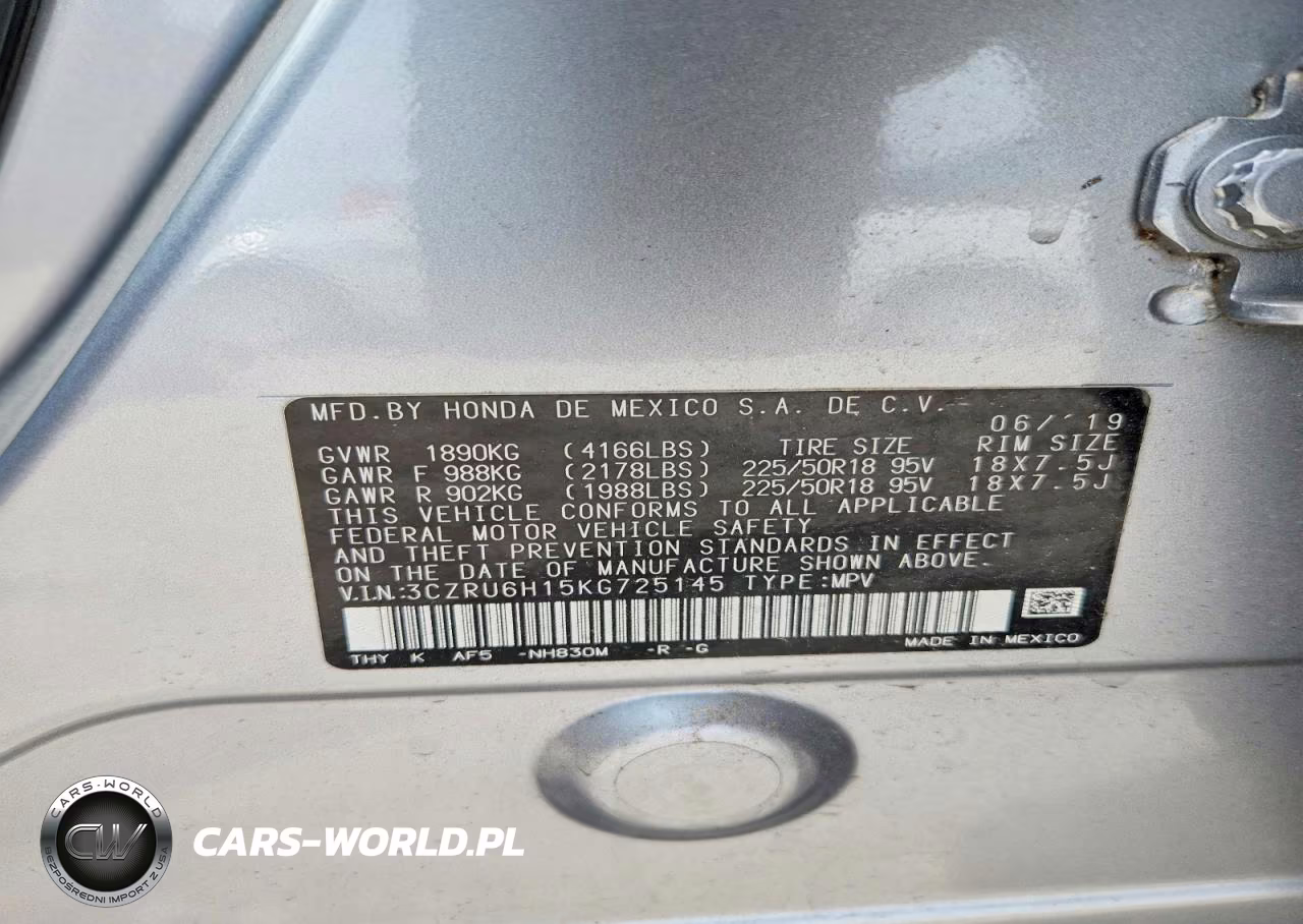 2019 Honda Hr-V Sport VIN:3CZRU6H15KG725145 - 13