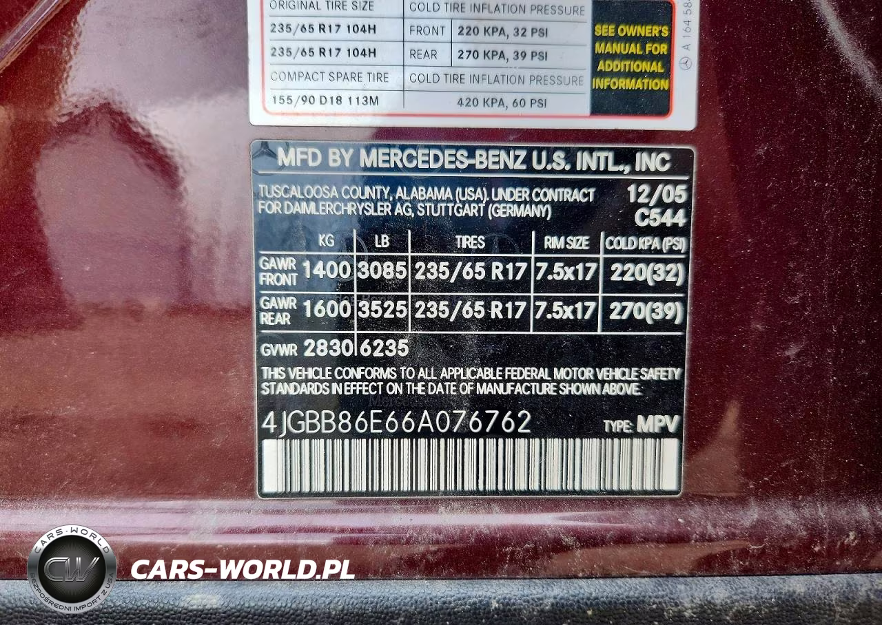 2006 Mercedes-Benz Ml 350 VIN:4JGBB86E66A076762 - 13